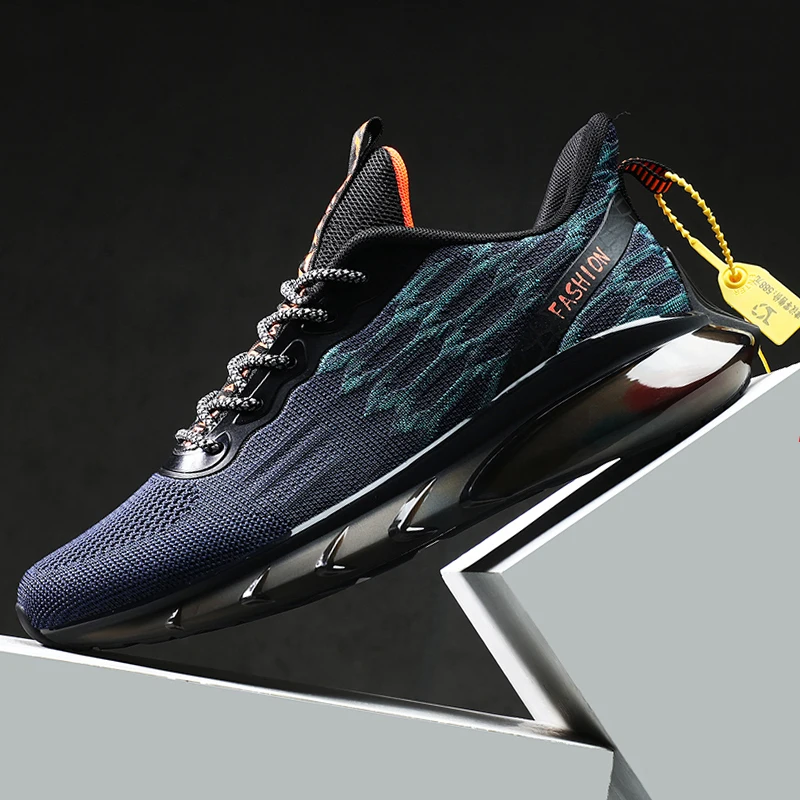 

2021 new sneakers men's sports shoes comfortable elastic breathable outdoor jogging summer men's shoes shock absorption