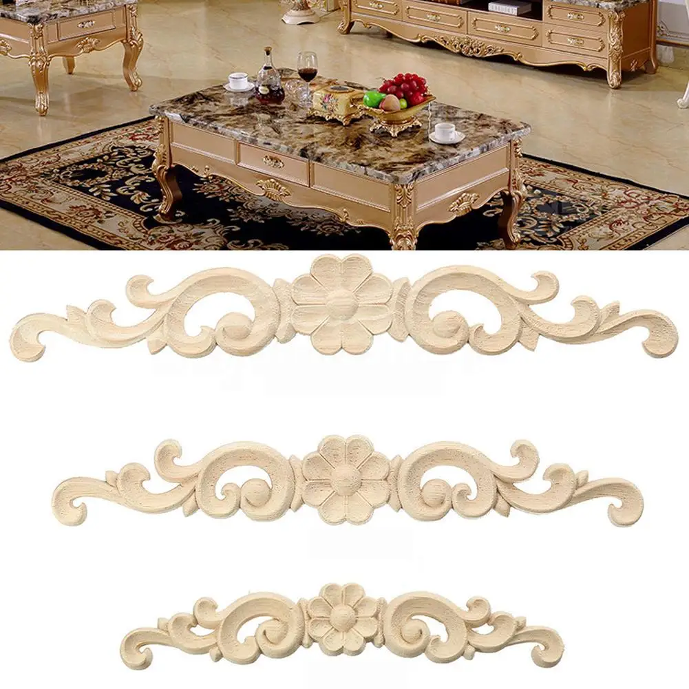 

Деревянный резной угловой стол в европейском стиле для кровати, ландшафта, цветок, аппликация на дверь, мебель, декор шкафа, оптовая продажа,...