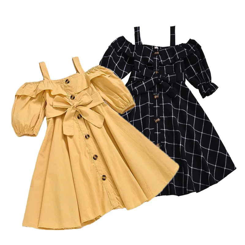 

Платье принцессы на бретельках для девочек, летнее праздвечерние чное платье с поясом, детская повседневная одежда с коротким рукавом для м...