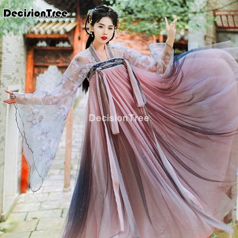 2021 traditional women tang ancient chinese costume beautiful dance hanfu princess dynasty flower dress |