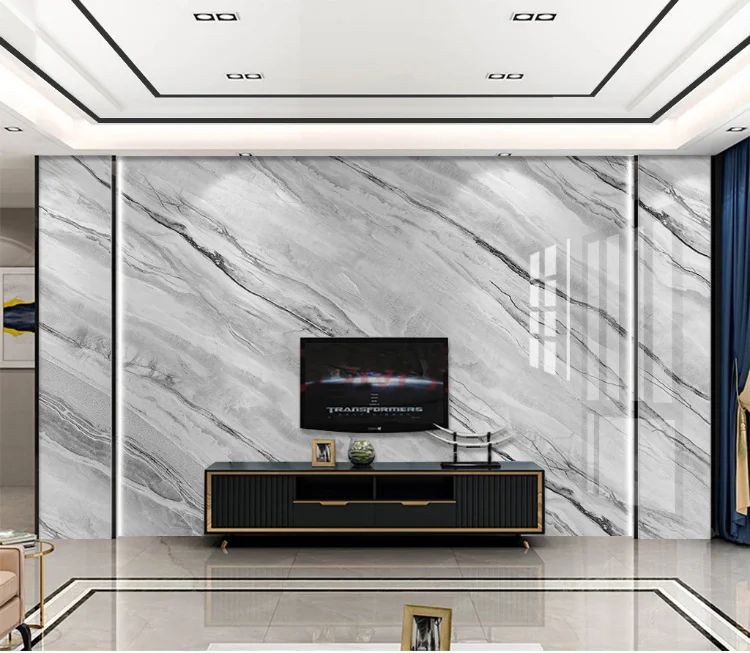 

Abstract Geometric Grey Marble Wall Murals Bedroom 3D Photo Wall Papers HD Printed Wallpapers Jazz White Murals TV Background