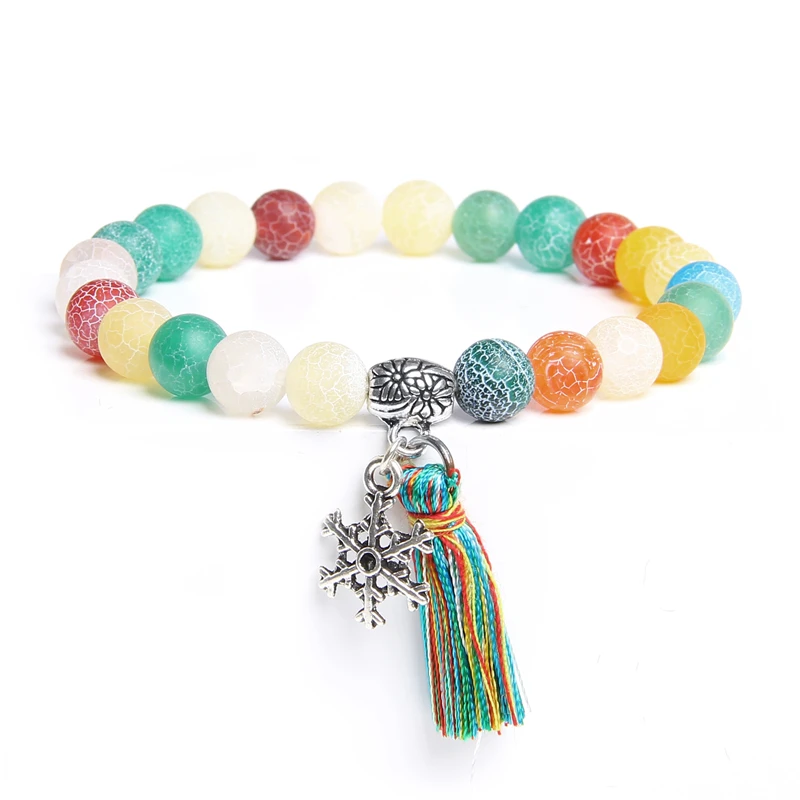 Женский браслет с бусинами из агата серебристого цвета|Плетеные браслеты| |