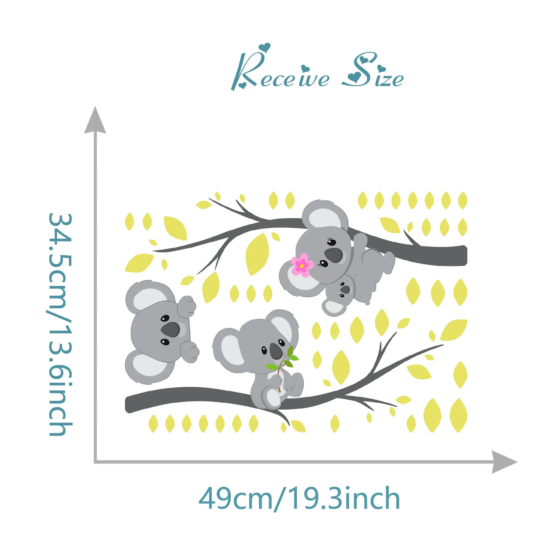 

Cartoon Animal Koala Wall Stickers for Kids Rooms Decor Sofa Backdrop Koala Decals Baby Room Decoration Wallpaper Removable