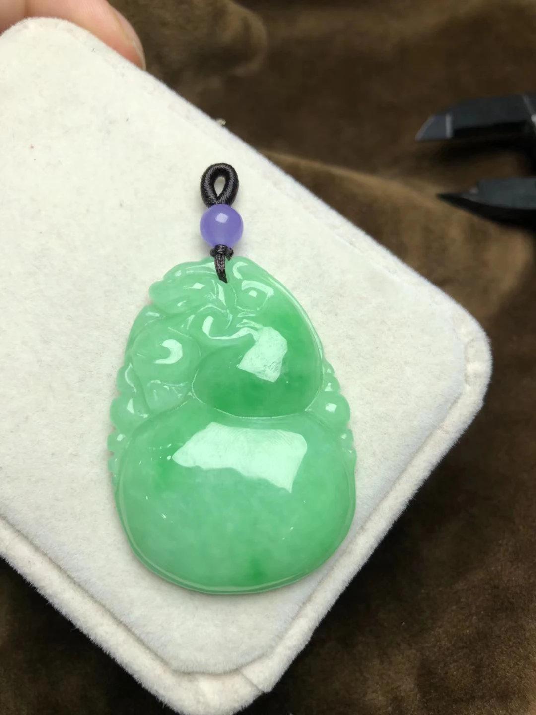 Только один! Натуральный ледяной жадеит раньше амулет подвеска ожерелье цепь для