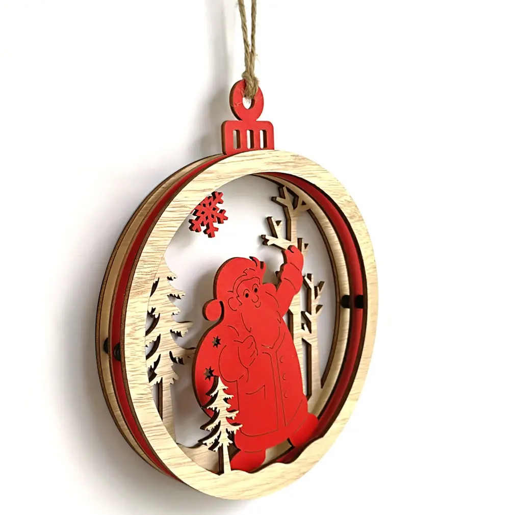 Деревянная 3D подвеска в форме лампы украшение для дома рождественской елки 2019 |