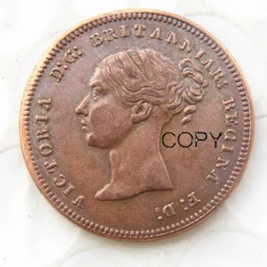 1843 Великобритания/Ceylon Victoria наполовину Farthing копия монет