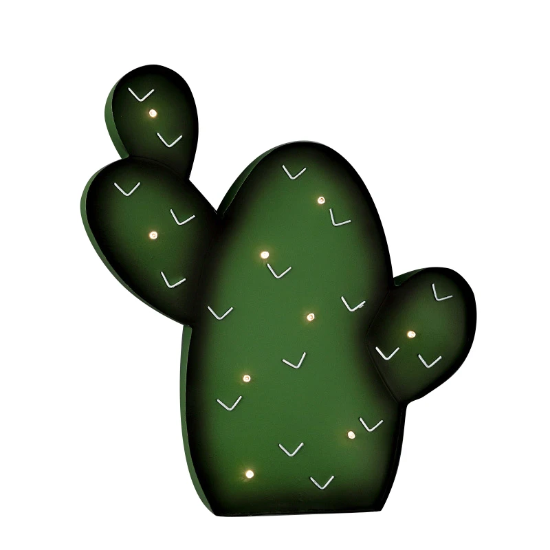 Cactus 2 Hinnixy, мультяшный ночной Светильник для детей, детская спальня, настенная декоративная настольная лампа, скандинавский светильник, детский деревянный светодиодный светильник - Испускаемый цвет: Cactus 2