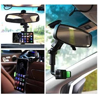 universal car rearview mirror phone holder 360%c2%b0 rotating auto car seat back mount phone holder for iphone huawei xiaomi samsung