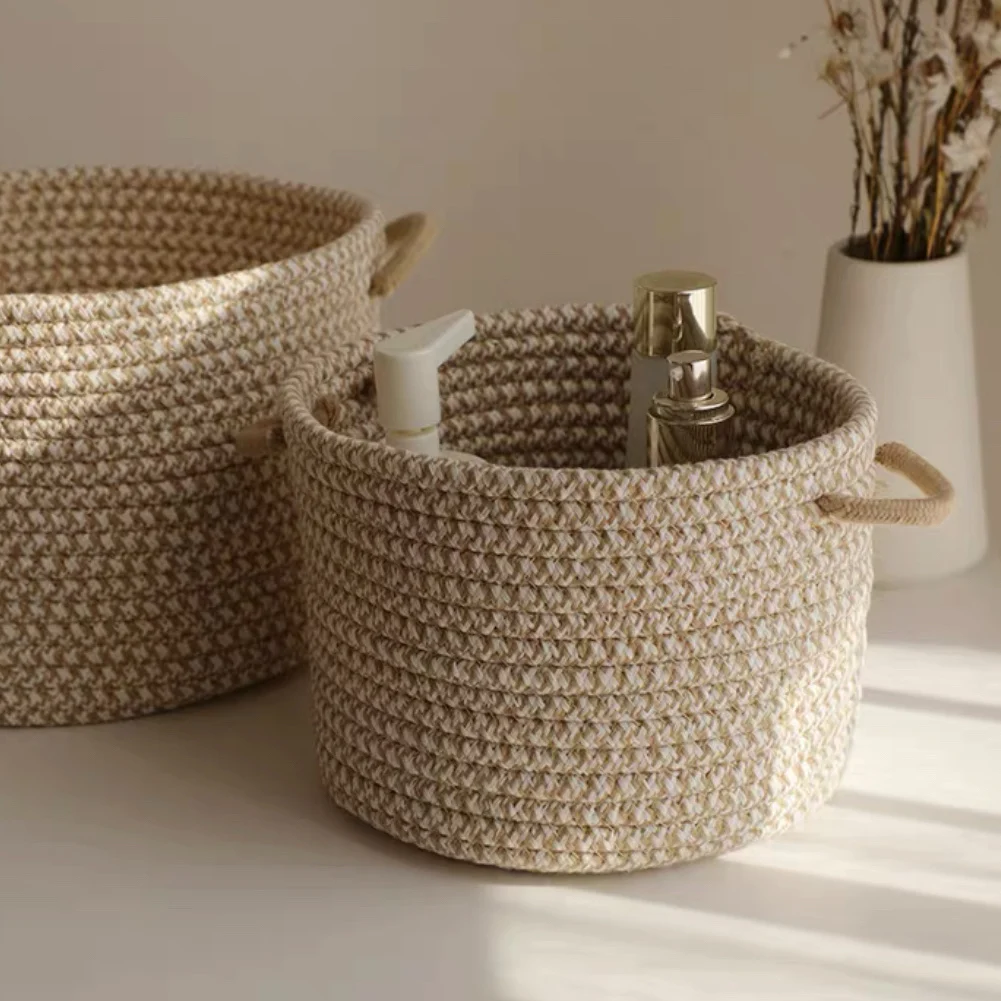 

Storage Bucket Snack Box Skin Care Products Simple Literature Rangement Sundries Environmental Cotton Basket Bedside Thickening