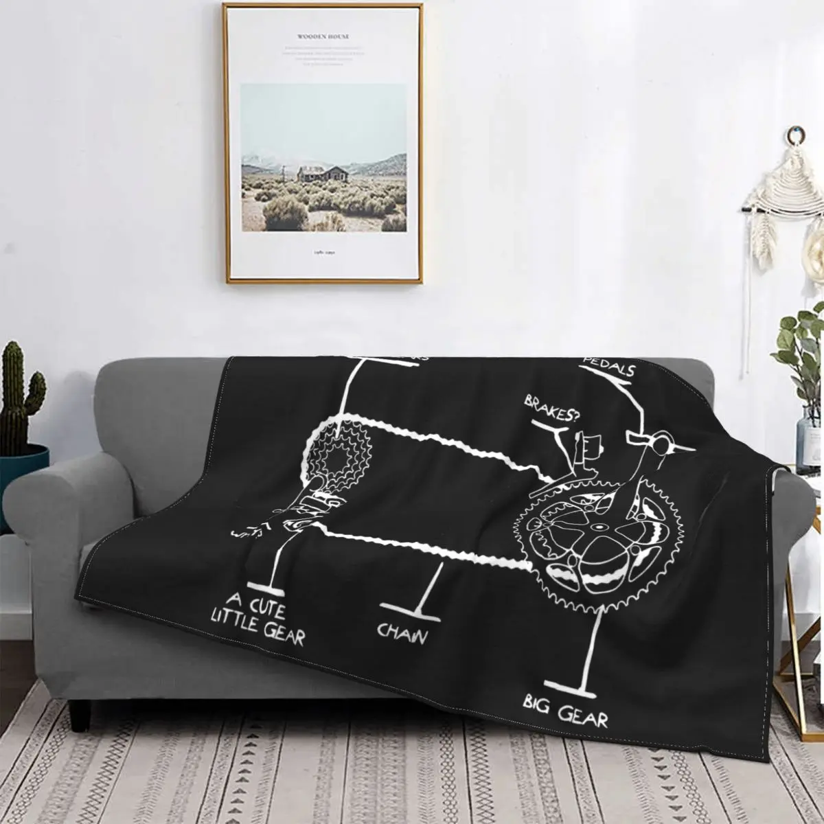 Regalo divertido de cadena de bicicleta, manta de cambio de marchas, colcha de cama, fundas de sofá, colcha de verano