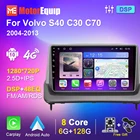 Автомагнитола 2 Din, Android 10, для Volvo S40, C30, C70, 2004-2013, 6G, 128G, 4G, Wi-Fi, GPS, DSP, Carplay, задняя камера, без DVD