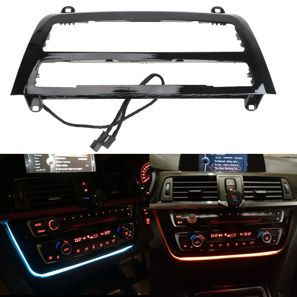 

Center Console For BMW 3 & 4 Series F30 LCI Atmosphere Light with Blue and Orange Color AC Panel Light Radio Trim Led Dashboard