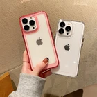 Прозрачный чехол для телефона iPhone 13 13mini 12 11 13Pro MAX, противоударный чехол, жесткая задняя крышка из поликарбоната, защитный прозрачный чехол