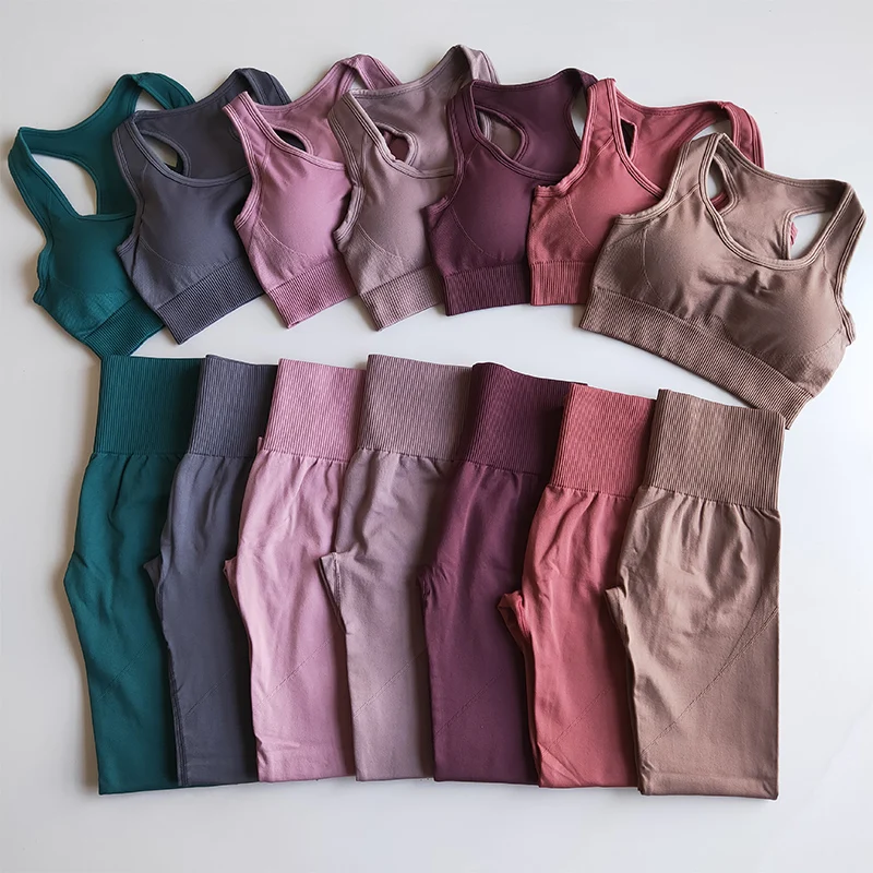 

2 Piece Set Women Workout Clothes Yoga Set Seamless Women Gym Clothing Athletic Sports Suit Women Sports Bra and Leggings Set