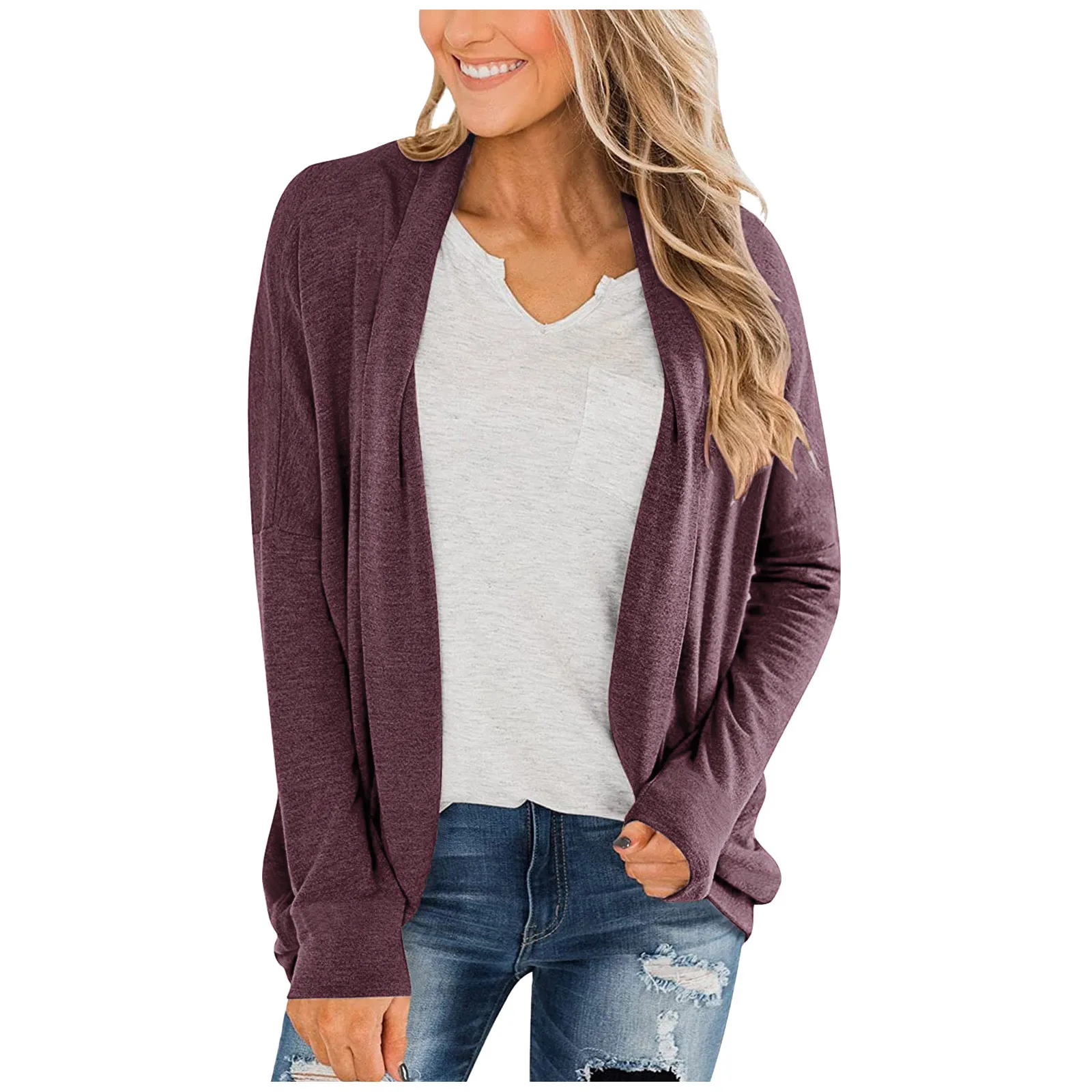 

Женский кардиган, свитера, женский черный, белый короткий свитер с V-образным вырезом, Открытый спереди, повседневный свободный свитер, Женс...