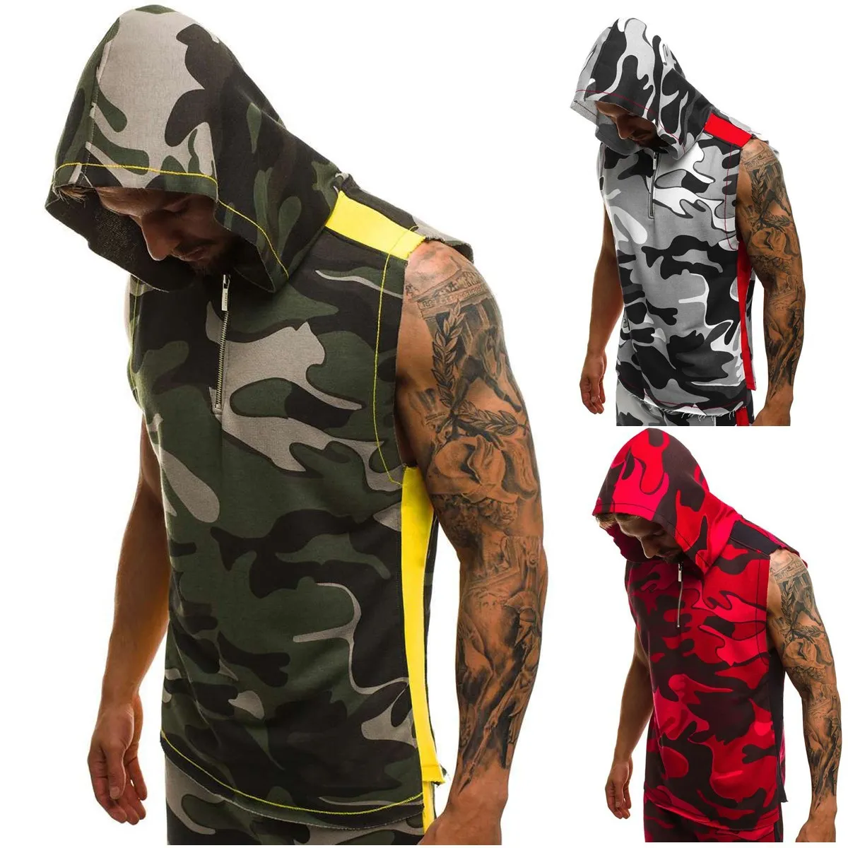 

New Tie Dyed Sleeveless T-Shirt Fashion Street Outdoor Sports Fitness Sports Jogging Men's T-Shirt Fashion In 2021