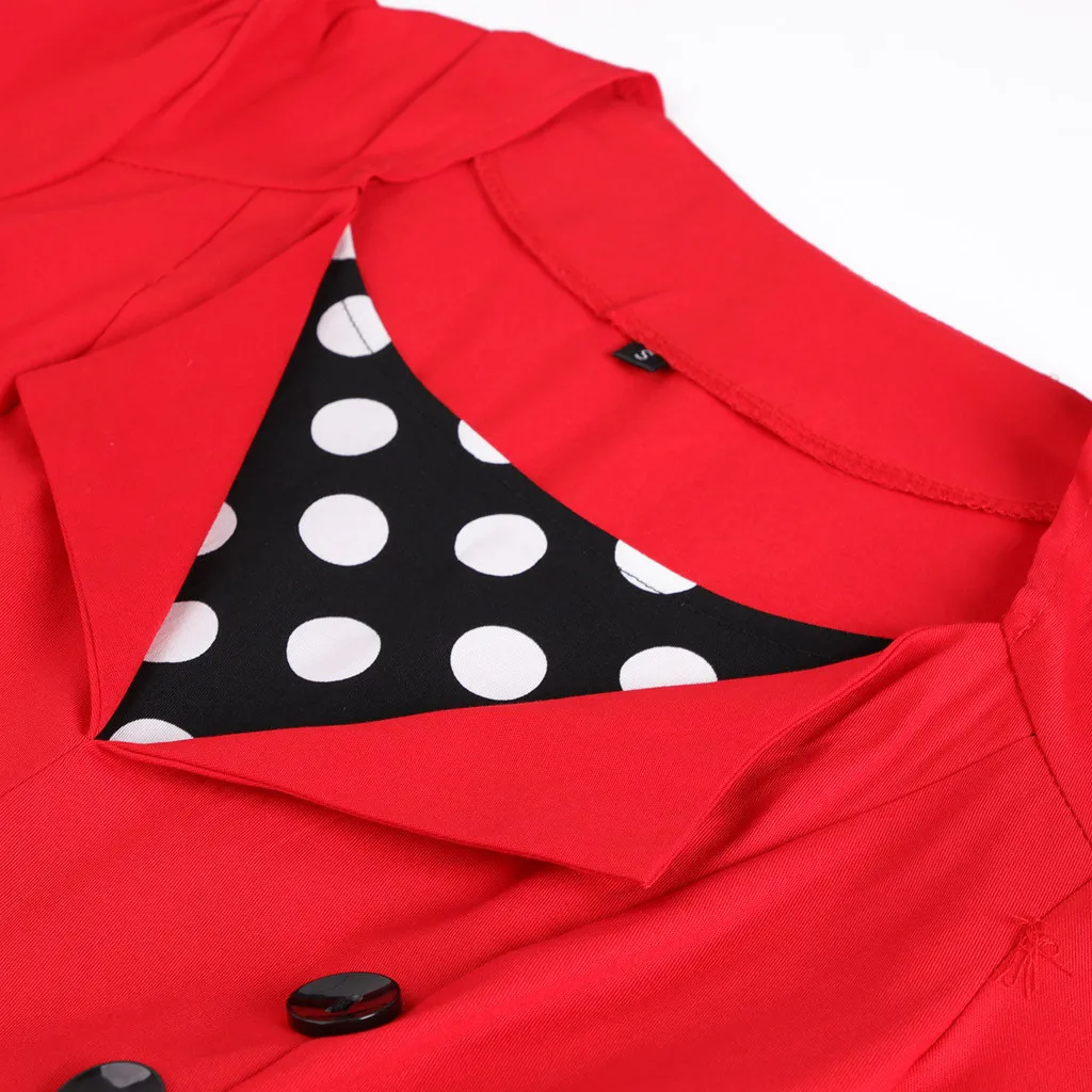Red Dresses For Woman Women Dot Swing Dress Vintage Rockabilly Casual Evening Party vestidos de fiesta noche 2020 | Женская одежда