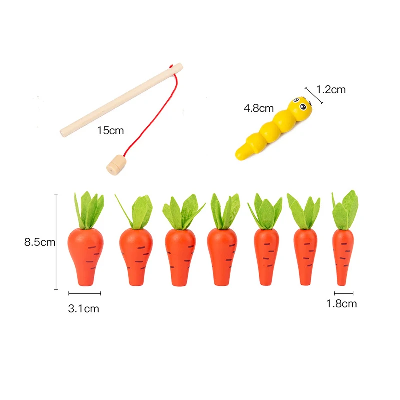 

Montessori Toys Wooden Toy Fun Insert Carrot Game Hand-Eye Coordination Game Educational Toy For Children Kid