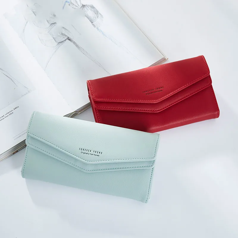 Новинка геометрический конверт клатч кошелек для женщин женский кожаный