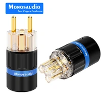 monosaudio e105gf105g hi end pure copper audio schuko plug adapter for diy power cable germnay european power plug connector