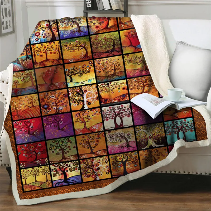 

Throw blanket Gorgeous pattern Vintage Bedding Soft Blanket Bedspread Sherpa Blankets Quilts Cover Travel easy wash Home Textile