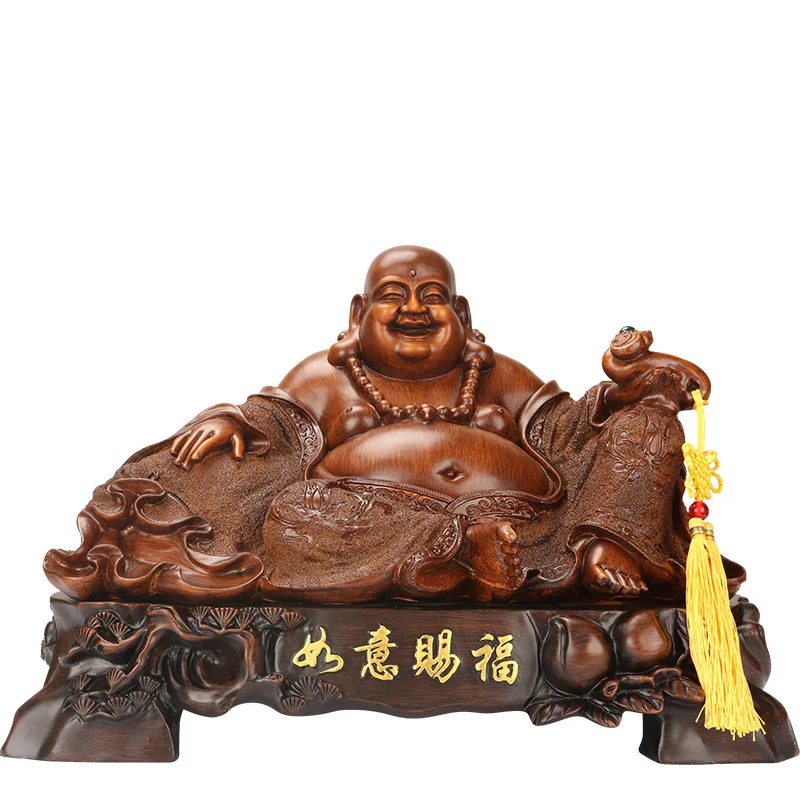 

Resin Chinese Statue of God of Wealth Laughing Buddha Modern Art Hand Carved Buddha Statue Home Decor Accessories Statue D431