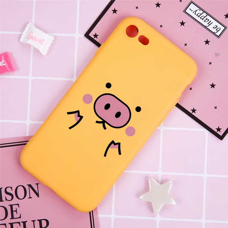 Yellow carton phone case For iphone 11 Pro X XS Max XR 6 6S 7 8 Plus Soft Silicone TPU Back Cover Animal |