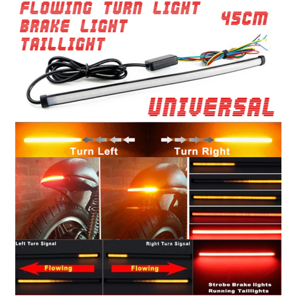 

1pc Strobe Light Auto 45cm DRL Turn Signal DC 12-24V 6500 k Sequential