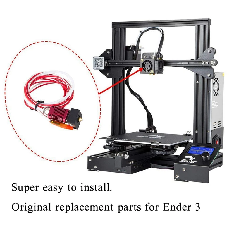 Аксессуары для 3D печати Creality Ender 3 Собранный Hotend комплект 1 75 мм 0 4 Mk10 Алюминиевый