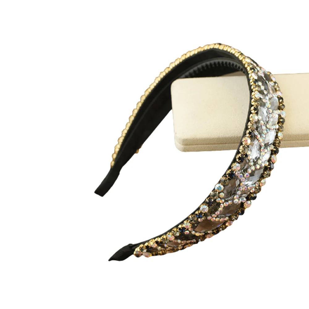 

Korean Fashion Luxury Sparkly Gray Crystal Bridal Hairband Rhinestone Wedding Headband For Women Hair Accessories Jewelry