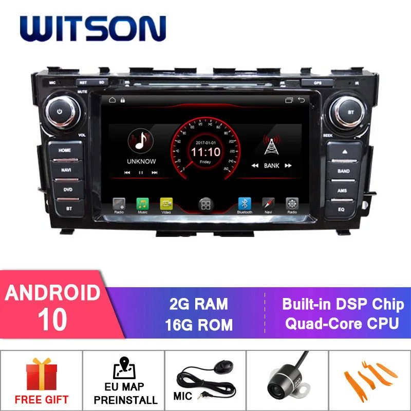 WITSON Android 10 car dvd gps For NISSAN TEANA 2013 mirror link Built-In WiFi Module CAR DVD PLAYER DVR/DAB/OBD/TPMS SUPPORT | Автомобили