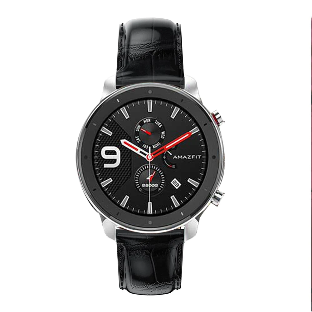 Ремешок из натуральной кожи крокодила для Xiaomi Huami Amazfit GTR 42 мм 47 мм GTS Amazfit BIP Молодежный ремешок для наручных часов браслет ремень