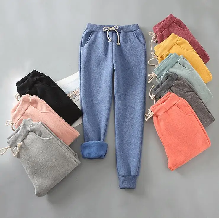 Женские спортивные штаны из флиса для тренировок плотные теплые зимние бега