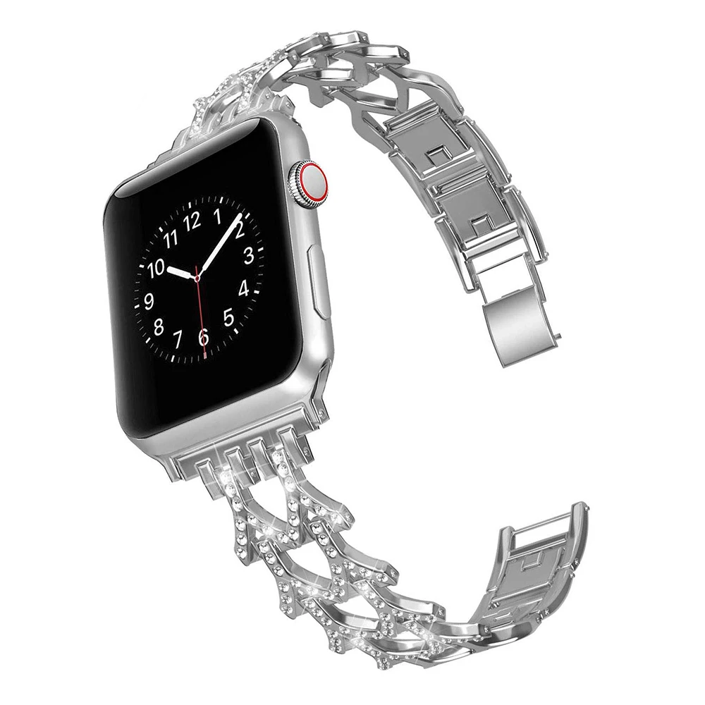 Браслет из нержавеющей стали для Apple Watch Series SE 6 5 4 44 мм 40 модный ремешок iwatch 1 2 3 42 38
