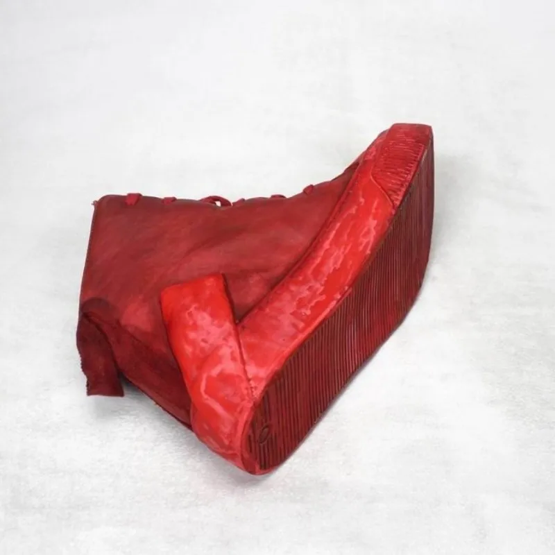 Мужские высокие ботинки ручной работы винтажные кроссовки из натуральной