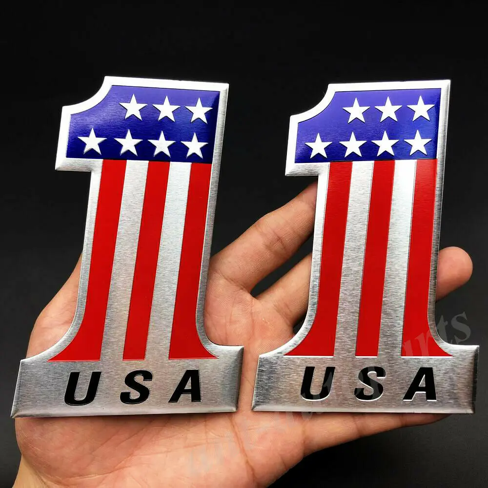 Фото 2 шт. США американский № 1 флаг эмблема автомобиля значок мотоцикла топливный бак