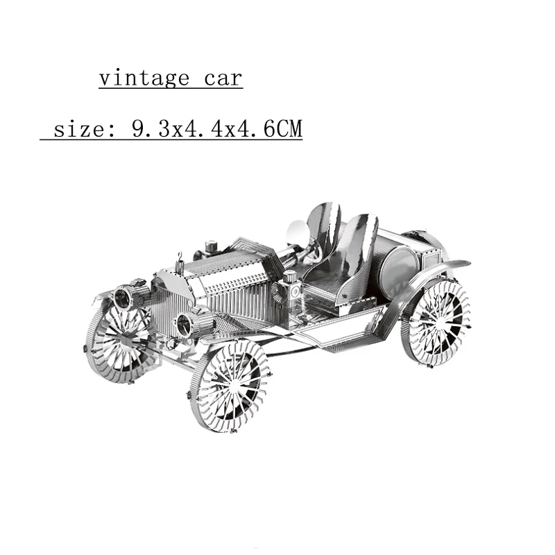 Jigsaw Puzzle Car 10 Types of 3D Metal DIY Stainless Steel Model Assembly Kit Adult Jigsaw Collection Education