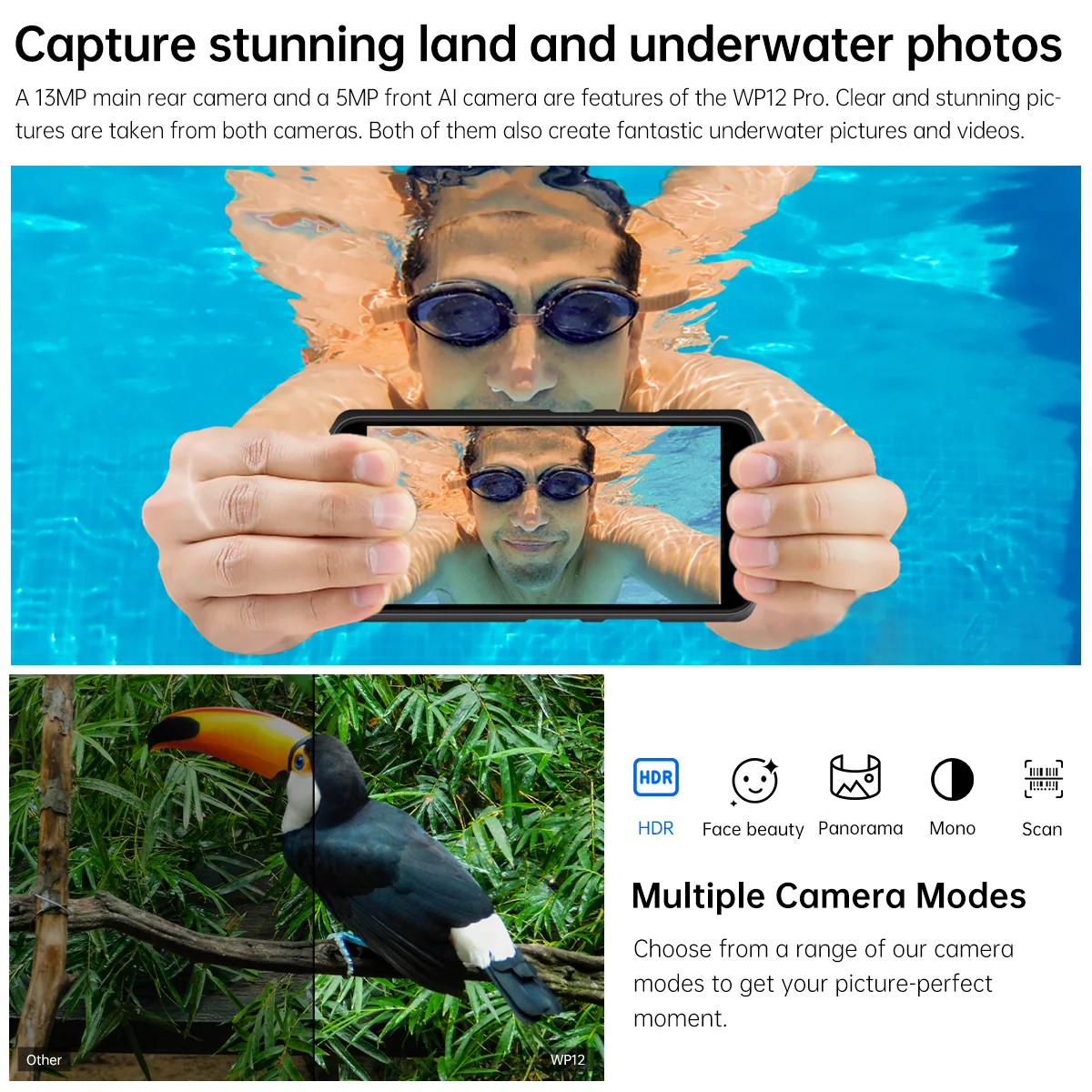 Смартфон Oukitel WP12 Pro защищенный IP68/IP69K NFC 4 + 64 ГБ 5 55 дюйма HD 4000 мА · ч ядра|Смартфоны| |