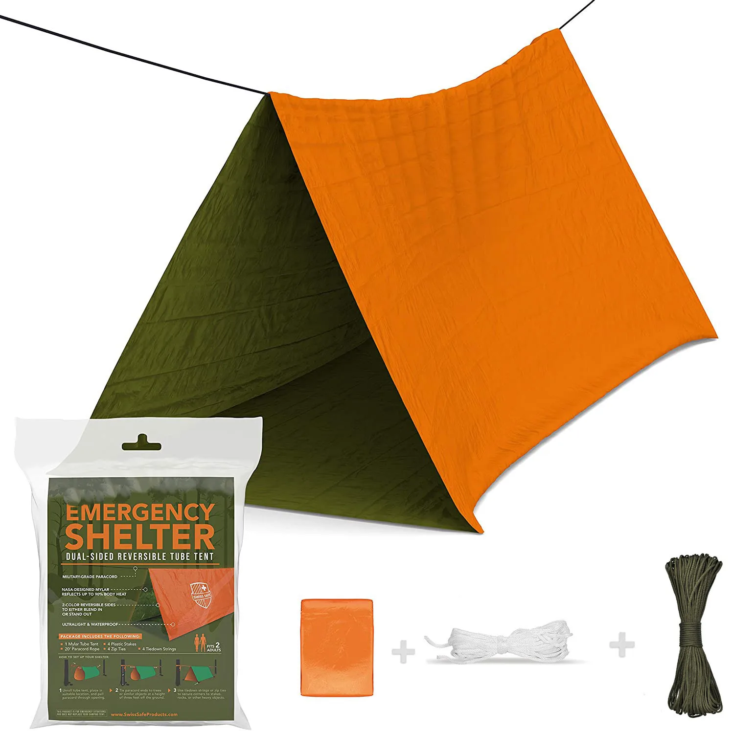 Emergency Survival Shelter Tube Tent Camping Kit Sleeping Bag Waterproof Thermal Blanket Bivy Sack Outdoor Survival Tool Gear Ki