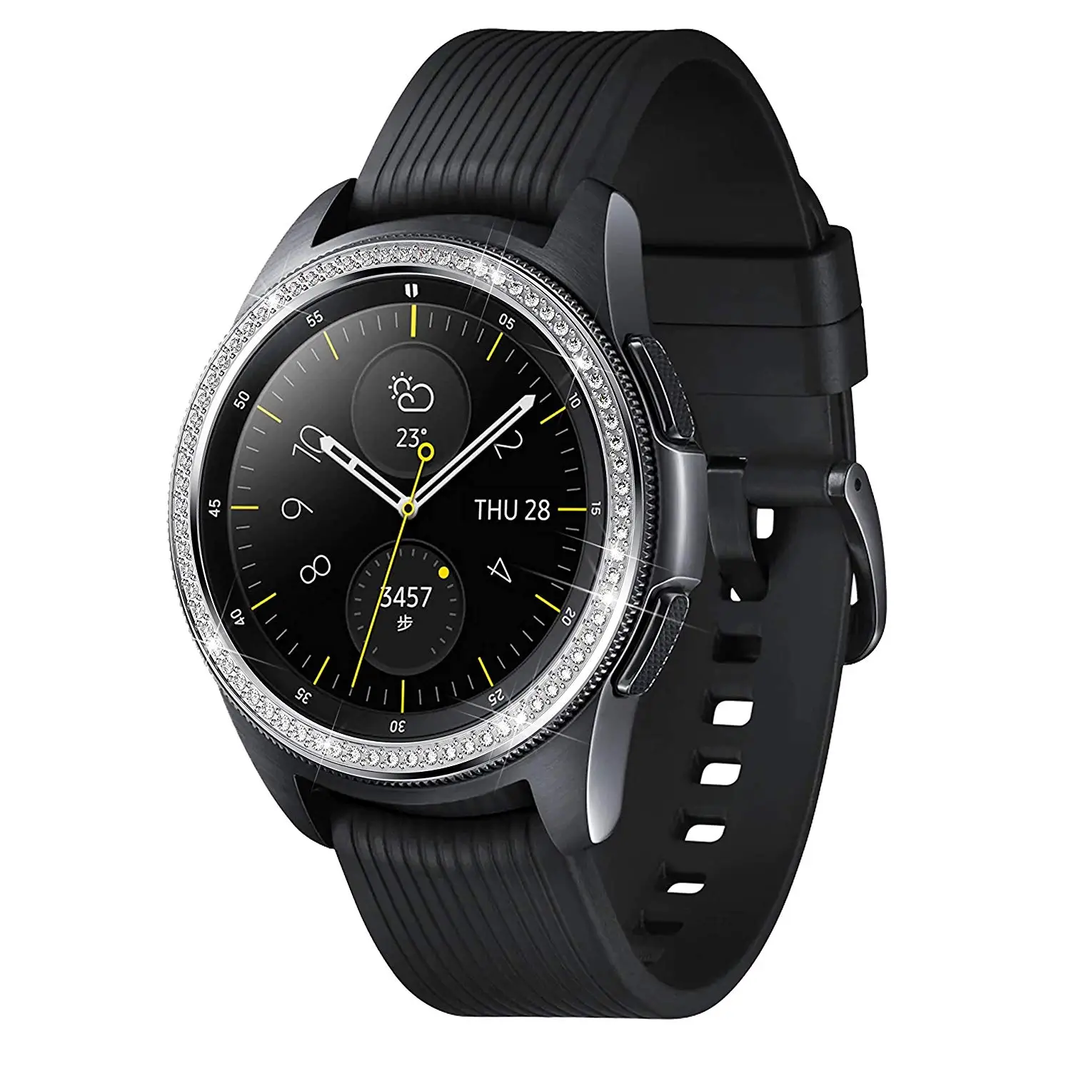Бриллиантовая оправа кольцо для samsung Galaxy Watch 42 мм 46 мм металлический ободок кольцо клеющаяся крышка чехол для samsung gear S3 Classic/Frontier