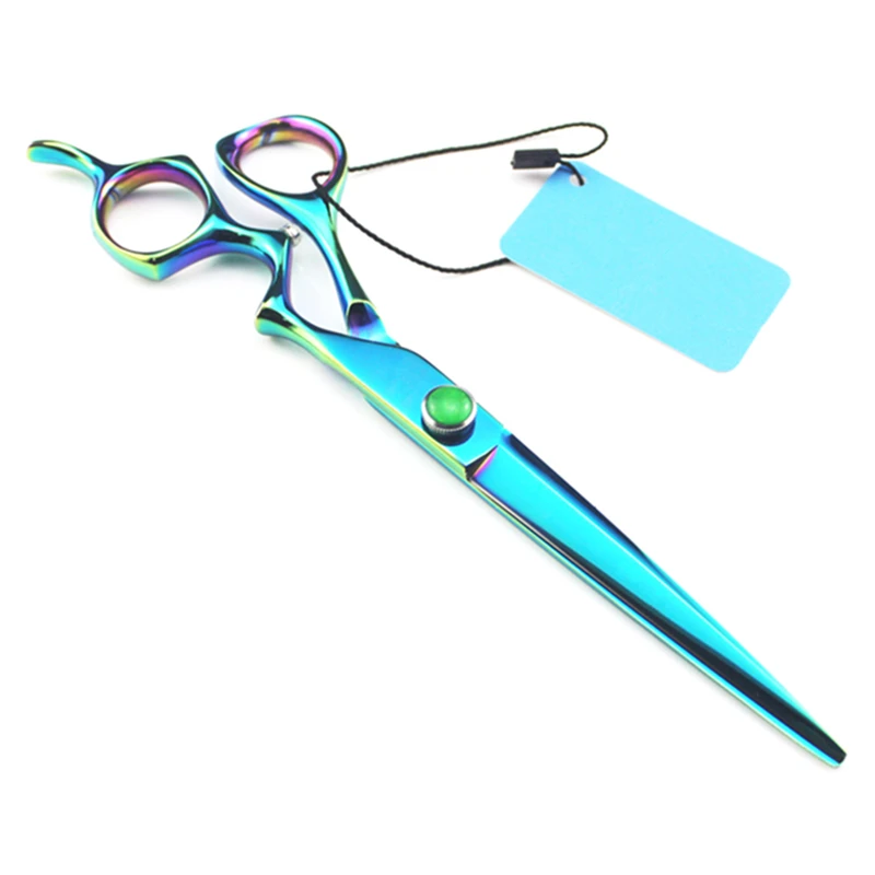 Японские Стальные Ножницы Для Стрижки собак 7 дюймов с зеленым драгоценным