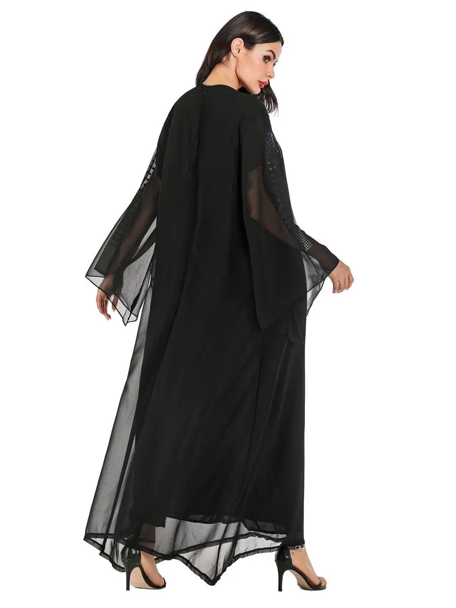 Платье-макси с рукавом летучая мышь Farasha Abaya Jilbab длинное мусульманское платье