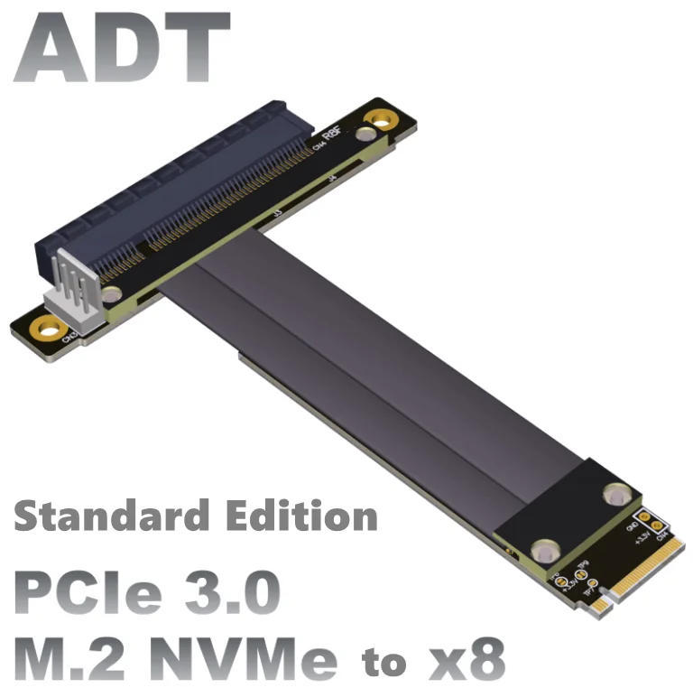

M2 NGFF NVMe interface extension line to PCIE x8 graphics card built-in transfer m.2 8x PCIe3.0x4 gen3 32G/bps High speed