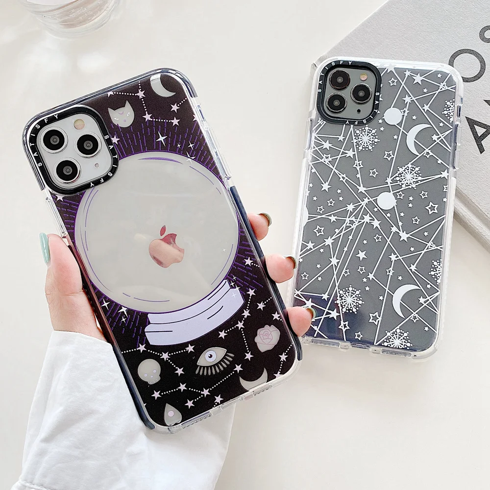 Мягкий силиконовый чехол из ТПУ для iPhone X Xs Max XR 8 7 Plus SE 2020 Moon Star Constellation прозрачный 11