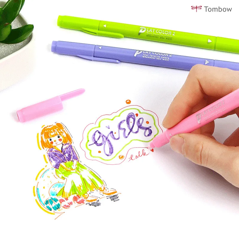 1 шт. Акварельная ручка маркер TOMBOW Play Color2 серии WS TP с двойной головкой 0 4 мм