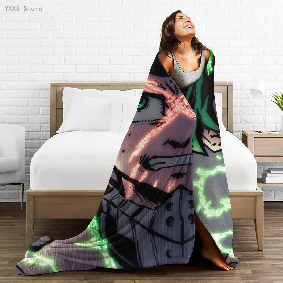 

My Hero Academia 3D Cartoon Sherpa Blanket Warm Super Soft Flannel Office Nap Bedspread Sofa Bedding Plush Quilt Plaids 1790702