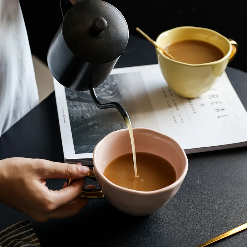 Coffee Mug Cup Vacuum Blue Hot Chocolate Mugs Long Distance Relationship Gifts Best Friend Stylish Nordic Style GG50mk | Дом и сад