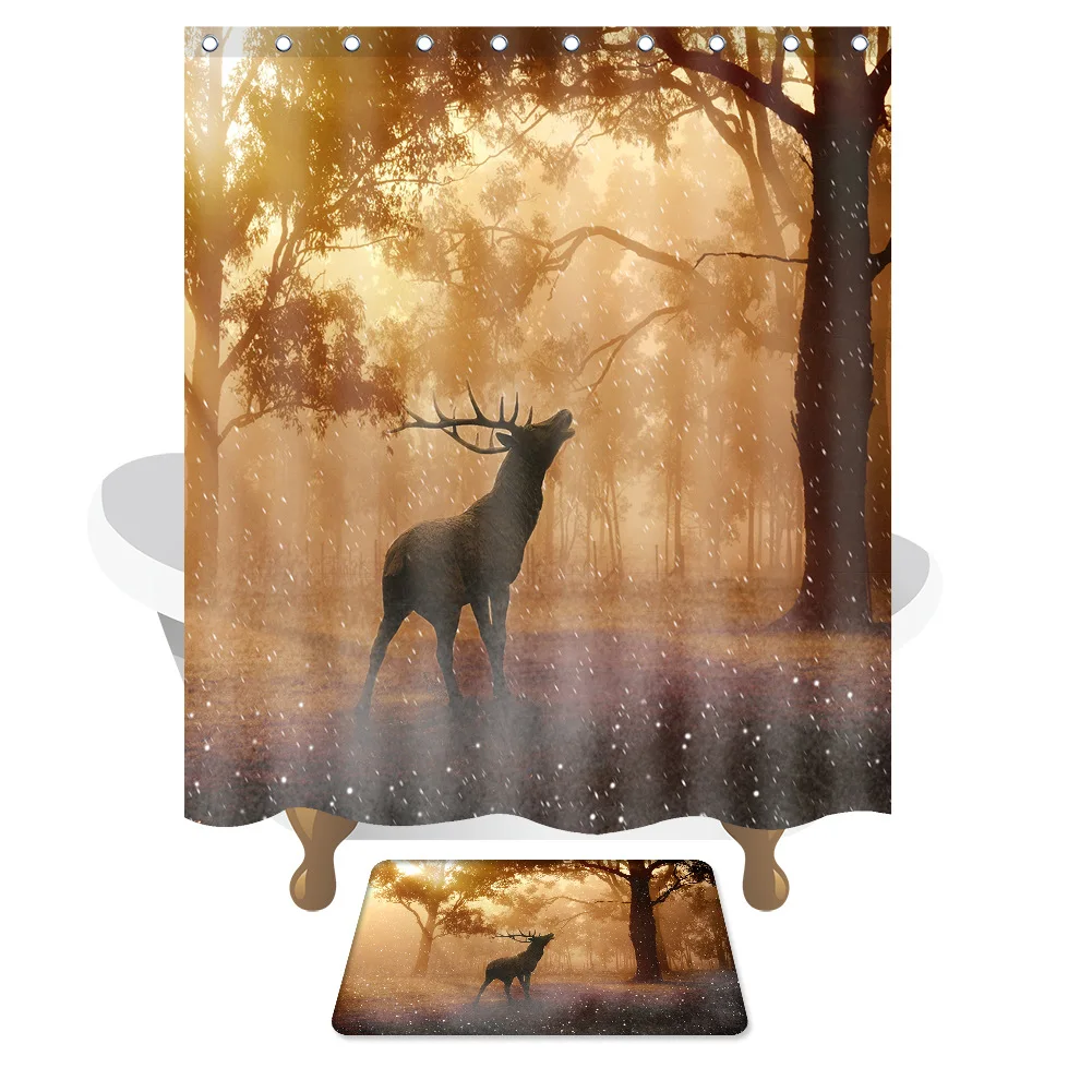 Коврик для ванной из микрофибры в рождественском стиле Нескользящий Резиновый