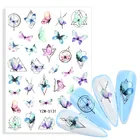1 лист весна наклейки на ногти цветок бабочка простой дизайн ногтей DIY настенные наклейки для DIY Маникюр нейл-арта украшения аксессуары