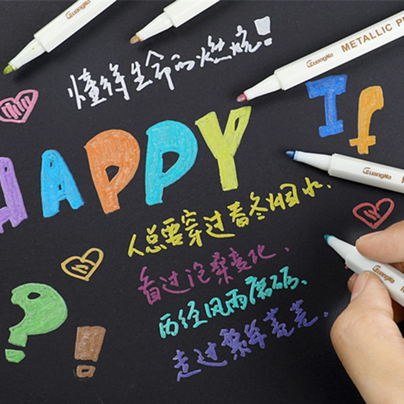 Самодельные быстросохнущие цветные металлические маркеры для фотоальбома и